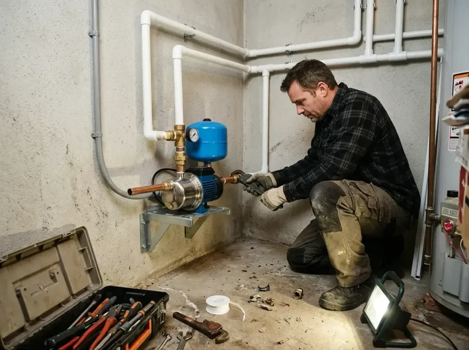 Plumber — Indoor — Plumber, Water Pressure Tank, Water Pump, Indoor, Plumbing